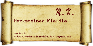Marksteiner Klaudia névjegykártya